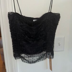 Reformation NWT Top Black with Polkadots